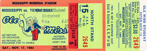 1984 Tennessee Vols at Ole Miss Rebels
