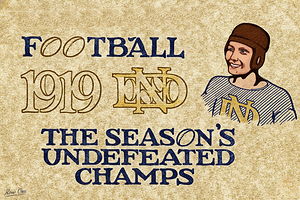 1919 Notre Dame Fighting Irish Football Art Remix