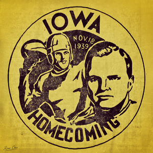 1939 Iowa Hawkeyes Football Homecoming Art by Row One Brand