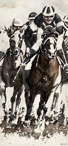 Race to Win: 1974 Horse Racing Art