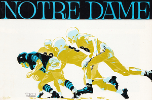 1964 Notre Dame Football Art by Ted Drake
