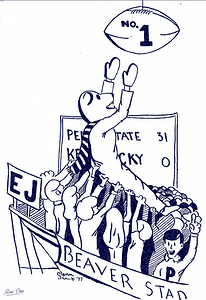 1977 Penn State Football Cartoon Art 