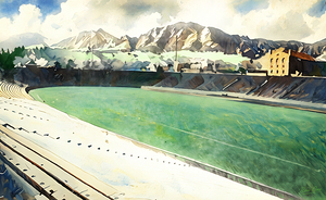 1927 Colorado Folsom Field Football Art