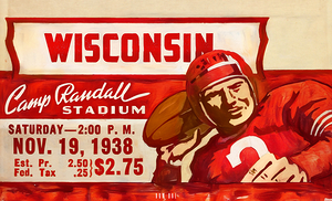 1938 Wisconsin Football Ticket Remix Art