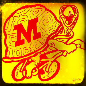 1970s Maryland Terp on a Bike