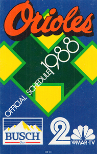 1988 Baltimore Orioles WMAR TV Channel 2 Ad