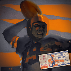 1959 Auburn Football Ticket Remix Art