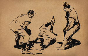 1953 baseball sketch art