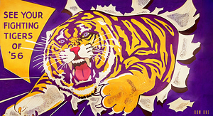 1956 LSU Tiger Art Remix