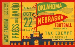 1949 Oklahoma Sooners at Nebraska Cornhuskers | Row One