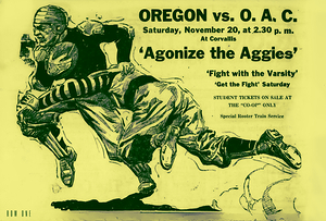 1921 Oregon Ducks at OAC Beavers Football Ad