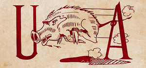 1930s Arkansas Razorback Art
