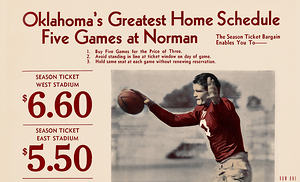 1934 Oklahoma Sooners Football Tickets Ad