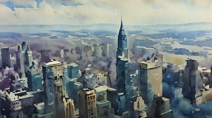 1960s New York City Skyline Art