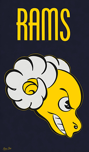 1940s LA Rams Cartoon Art Remix