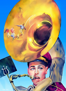 1940s Lon Keller Tuba Art