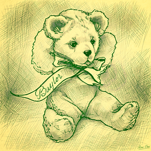 1950s Baylor Teddy Bear Art