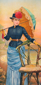 Late 1800s Woman With Umbrella