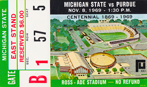 1969 Michigan State vs. Purdue Football Ticket Art
