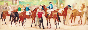 1903 Day at the Race Watercolor