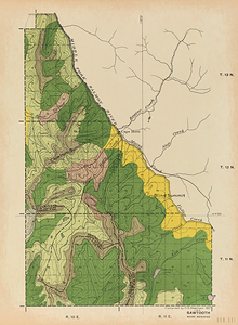 1907 sawtooth national forest map art