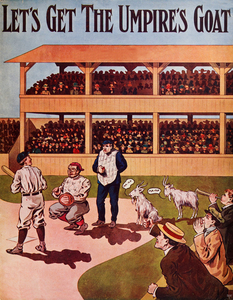 Umpire and Goats Baseball Art