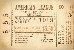 1919 World Series Ticket Stub