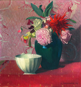 1919 Green Vase and White Bowl