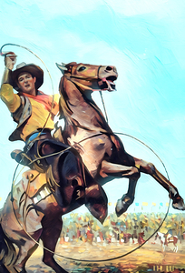 1920s Cowboy Rodeo Art