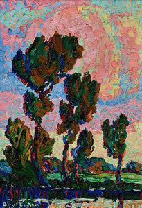 1922 cottonwood trees pod birger sandzen