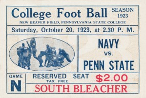 1923 Navy vs. Penn State Football Ticket Art