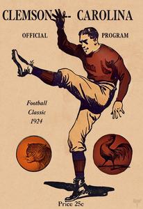 1924  Clemson vs. South Carolina Football Art