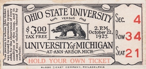 1927 Michigan vs. Ohio State Football Ticket Art