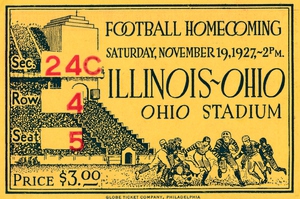 1927 Ohio State vs. Illinois Football Ticket Art