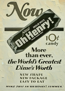 1927 oh henry candy bar ad