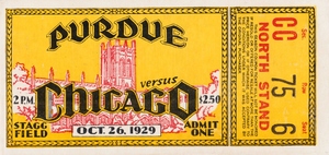 1929 Chicago vs. Purdue Football Ticket Art