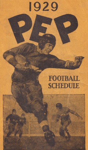 1929 Pep Football Schedule Art