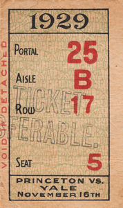 1929 Princeton Tigers vs. Yale Bulldogs | Row 1 