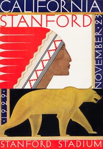 1929 Stanford Indians vs. Cal Bears Football Program Cover Art