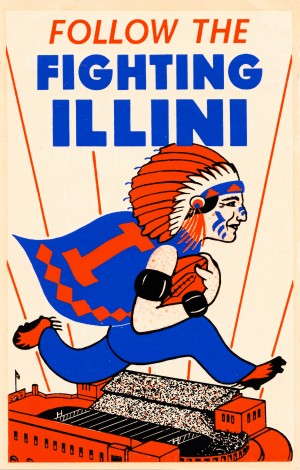 1930 Vintage Illinois Football Art