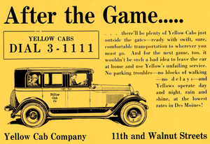 1930 Yellow Cabs Ad