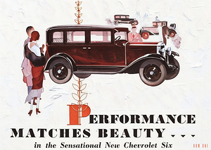 1930 chevrolet car advertisement art