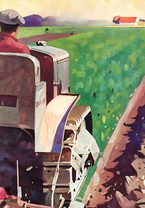1930 farming tractor art