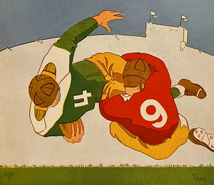 1930s Football Art Deco Art
