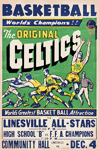 1930s original celtics basketball art