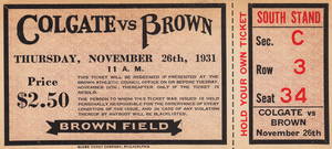 1931 Brown Bears vs. Colgate Raiders