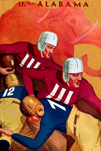 1932 Alabama Red Elephants Football Art