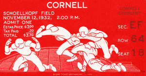 1932 Cornell Big Red Football Ticket Remix Art Print