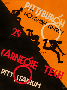 1932 Pitt vs. Carnegie Tech Football Art