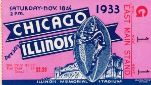 1933 University of Chicago vs. Illinois Football Ticket Canvas